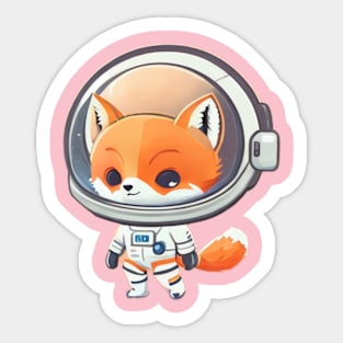 astronaut fox Sticker